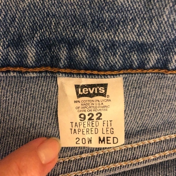 LEVI’S 922 Orange tab 1996 tapered leg high waisted 20W Med, light, Vintage - Picture 7 of 16